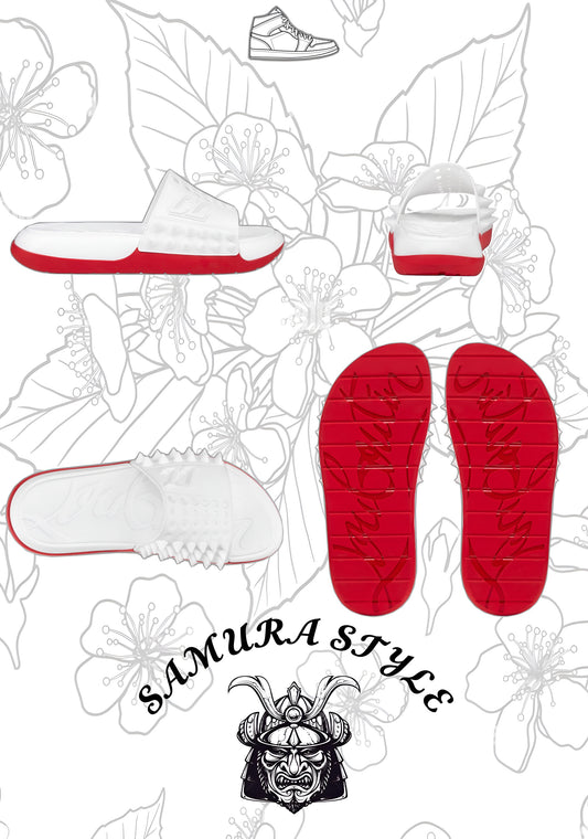 CHANCLAS BLANCAS CHRISTIAN LOUBOUTIN SUELA ROJA