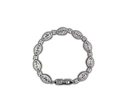 Pulsera con gotas de ojos y múltiples flores