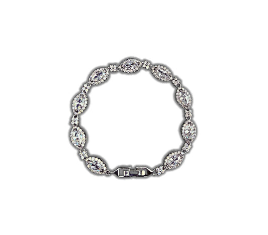 Pulsera con gotas de ojos y múltiples flores
