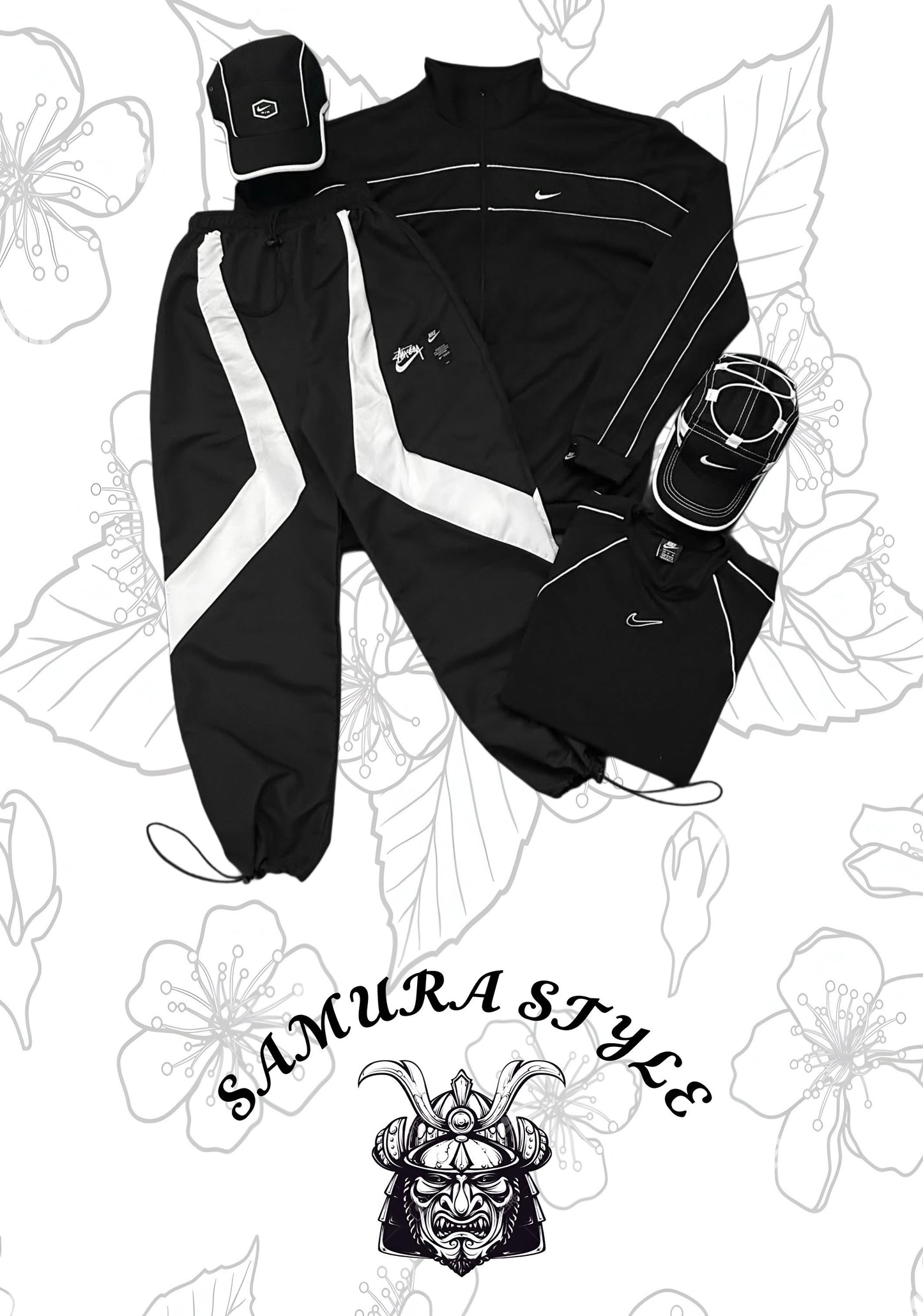 CONJUNTO STÜSSY-NIKE NEGRO COMPLETO