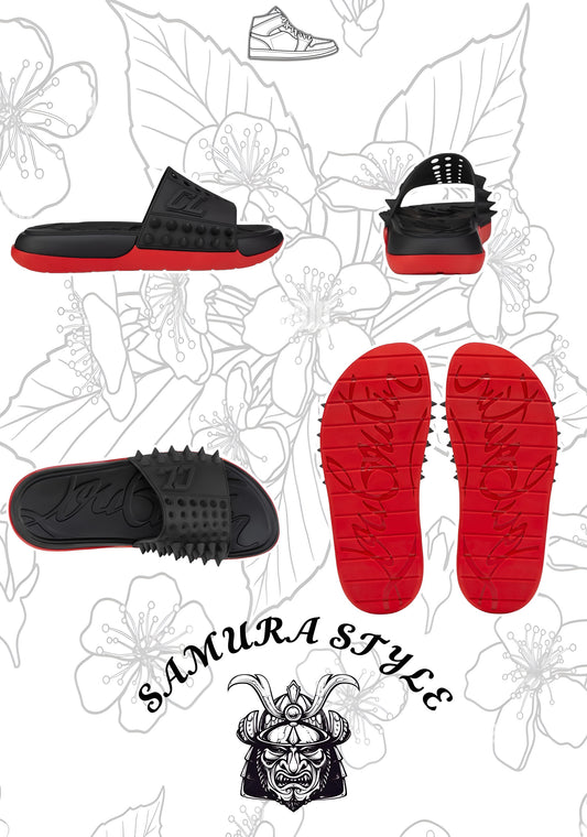 CHANCLAS NEGRAS CHRISTIAN LOUBOUTIN SUELA ROJA
