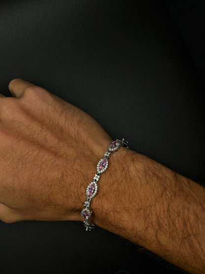 Pulsera con gotas de ojos y múltiples flores