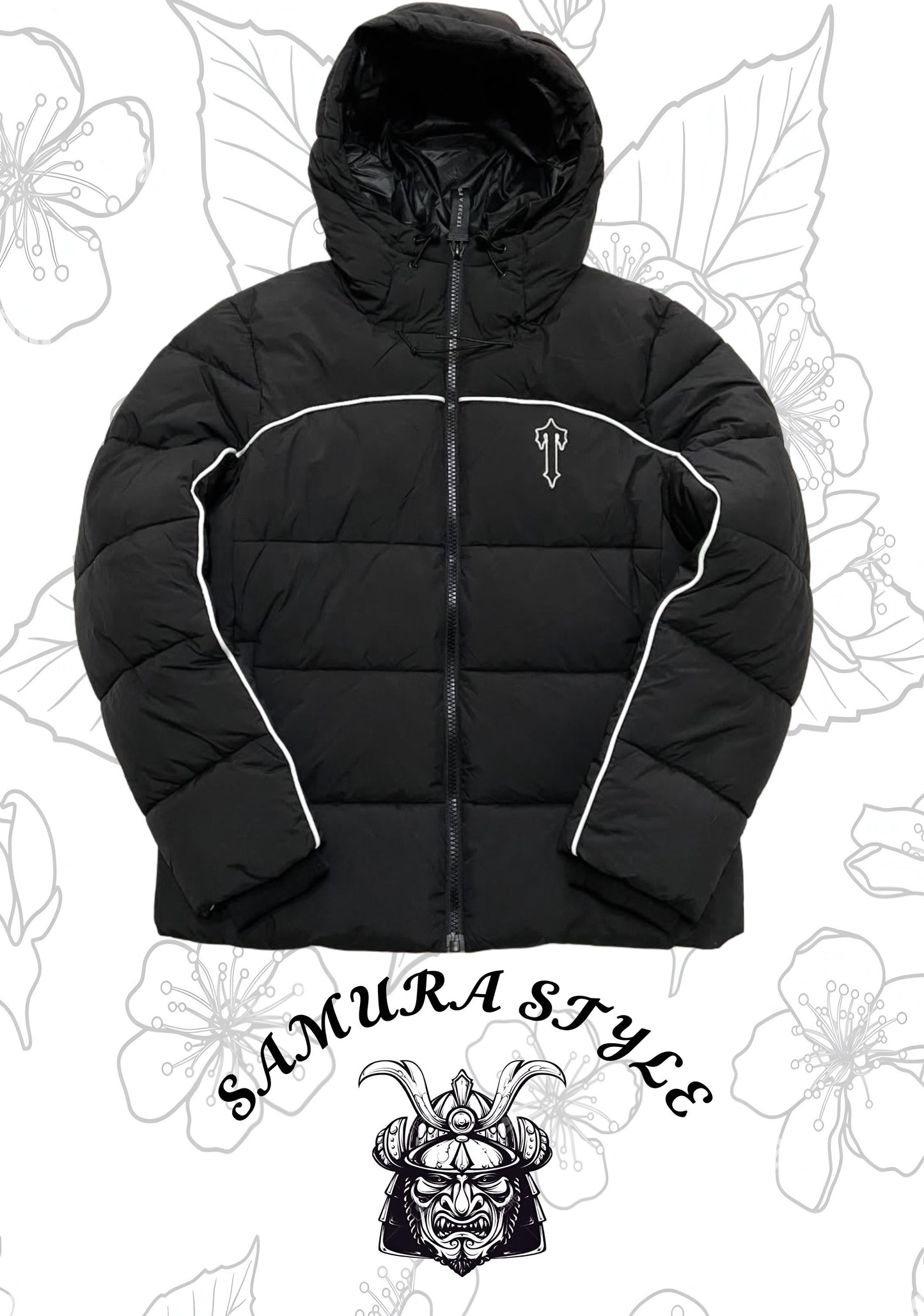 CHAQUETA TRAPSTAR NEGRA-LINEAS REFLECTIVAS