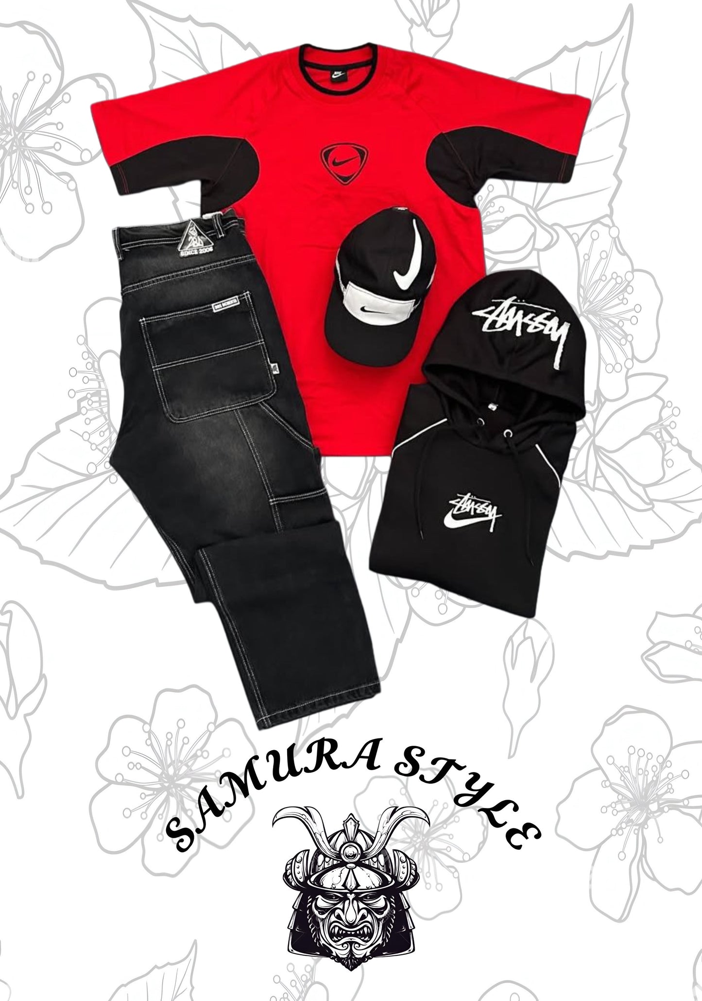 CONJUNTO BLACK RED NIKE